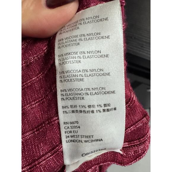 Free People Ribbed Textured Midi Skirt Pink Boho Chic Minimalist Anthropologie - Picture 6 of 6